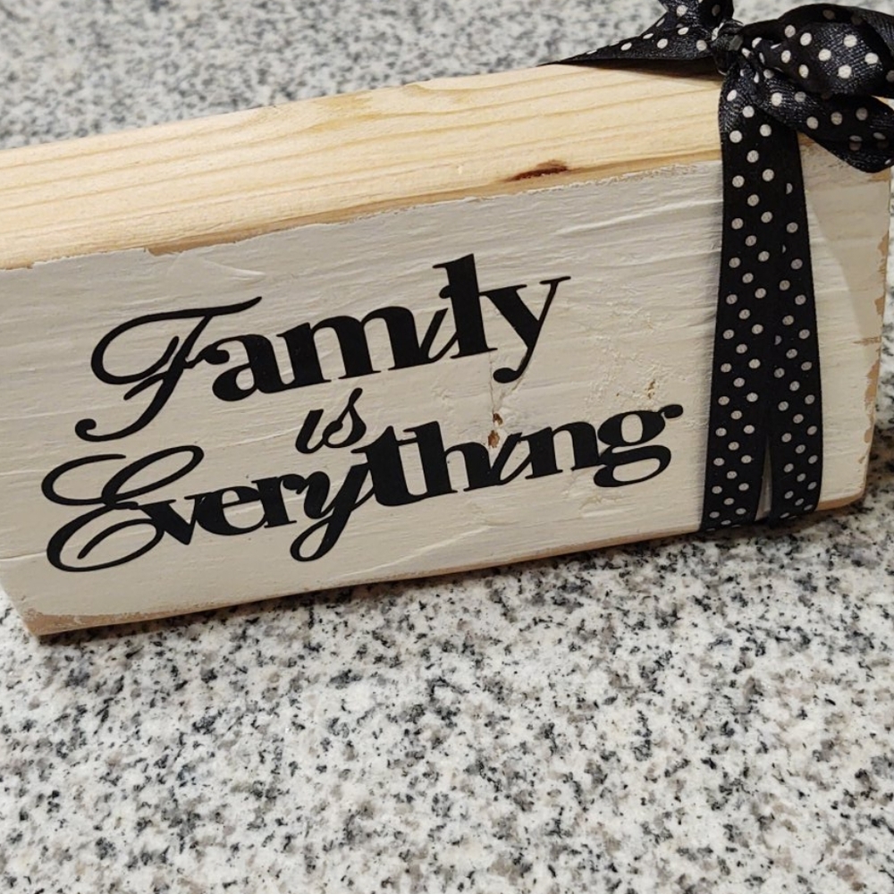 Handmade Family is Everything..& Love"Wooden Block